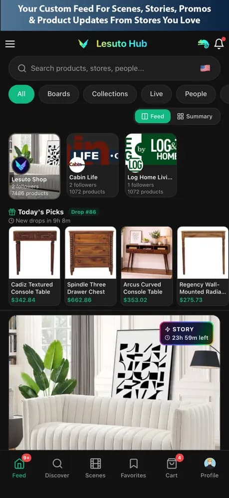 Lesuto Hub mobile Feed